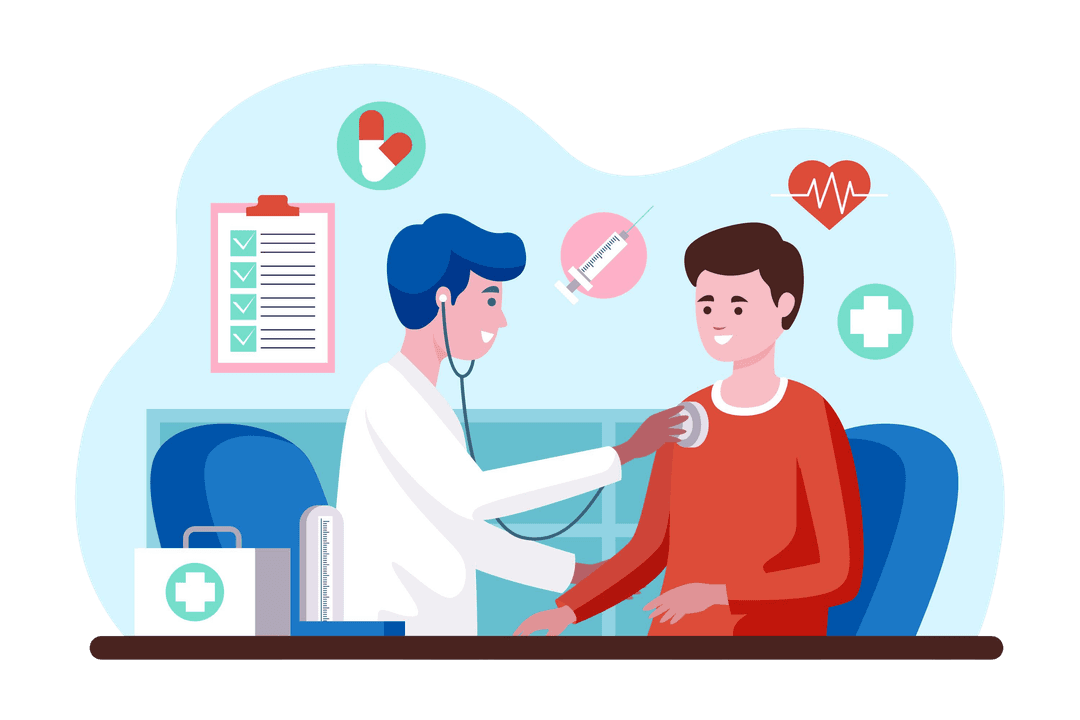 Ilustrasi edukasi kesehatan iHealth Edu